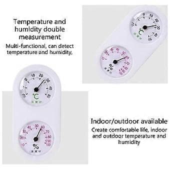 Dial Termometer Hygrometer 2 i 1 Multifunksjon, Mekanisk Dial Temperatur Fuktighet Værstasjoner