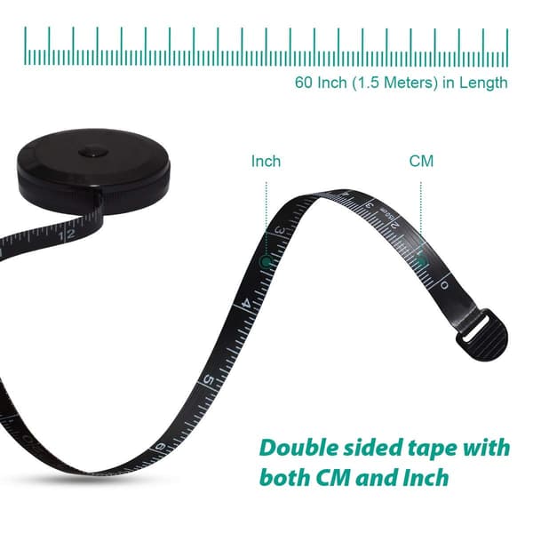 2-pack mjukt måttband infällbart måttband för kroppstyg S
