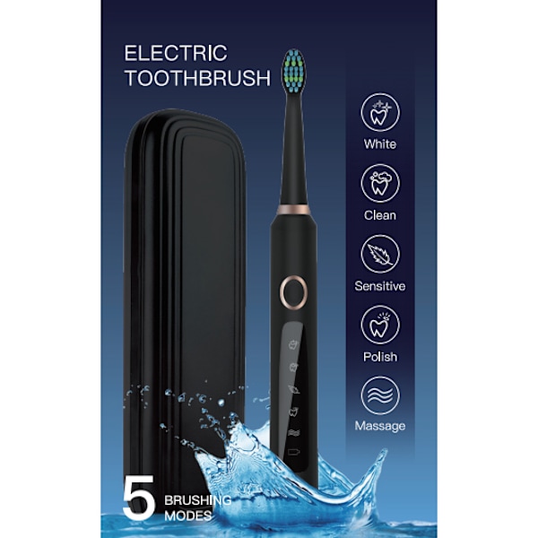 Elektrisk Tandborste Sonic Elektrisk Tandborste Vuxen Tandborste med 8 Ersättningshuvuden
