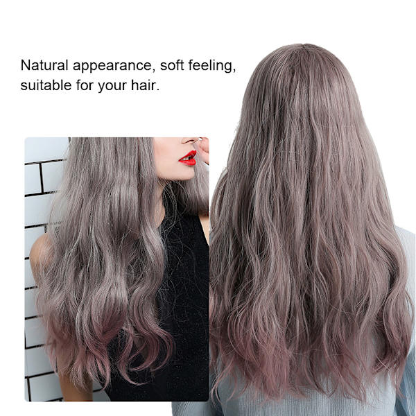 Lång Lockig Peruk Justerbar Rak Lugg Ombre Peruk Värmebeständig Kvinna Cosplay Peruk LC227-2