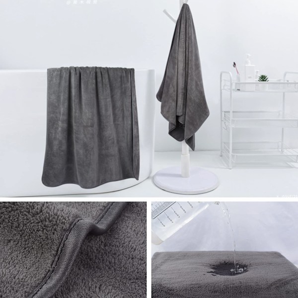 Extra Stor Mikrofiber Badhandduk, Mycket Absorberande Duschhandduksset för Inomhus- och Utomhusaktiviteter, Snabbtorkande Mjuka Badlakan för Träning,