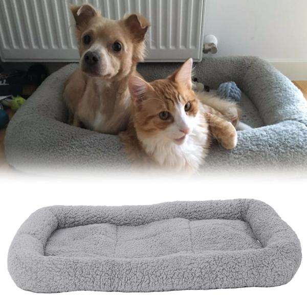 Hundeseng med pustende pute, sklisikker bunn, beroligende seng for store, mellomstore og små hunder og katter (M)