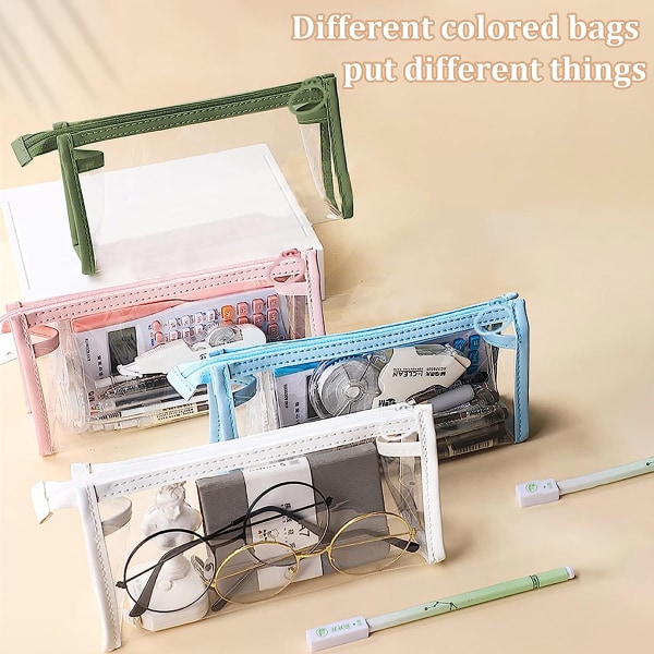 4 STK Pencil Clear Case, Multifonction Organizer Bag