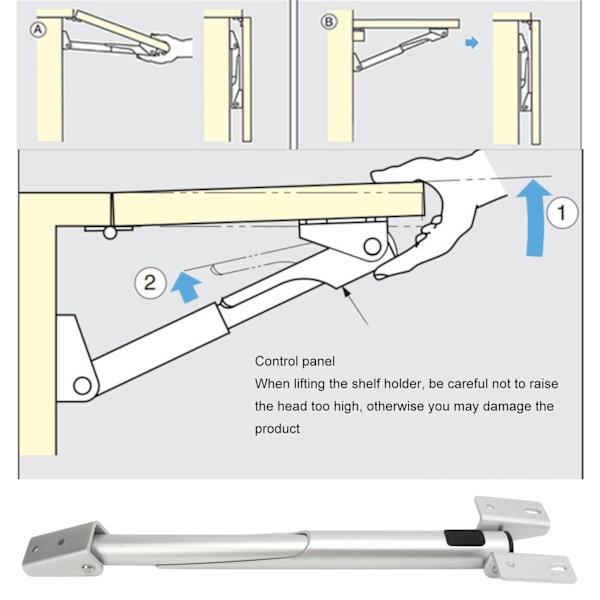 Bänkutbyggnadsfäste Stång 260‑430mm Aluminiumlegering Vikbart Hyllstöd Gångjärn för Husbil Köket