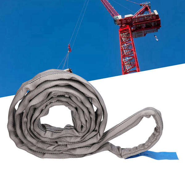 Runde Løfteslynger Uendelige Hårdt Brug 4T Belastningskapacitet Rigging Trækstroppe 70mm Bredde Grå (2 meter (6,56ft))