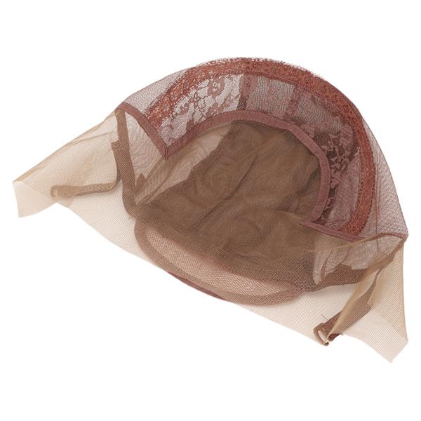 Parukknett Hårnett Lace Nylon Mesh U-Del Justerbar Pustende Mørkebrun for Forestilling