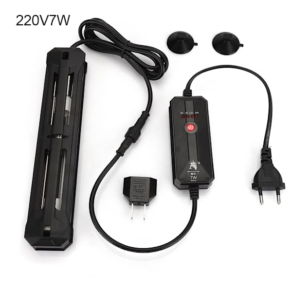 Akvarium Steriliseringslampe Amfibisk Timer Dykning Akvarium Alger UV Lys Sterilisator EU 220V 7W