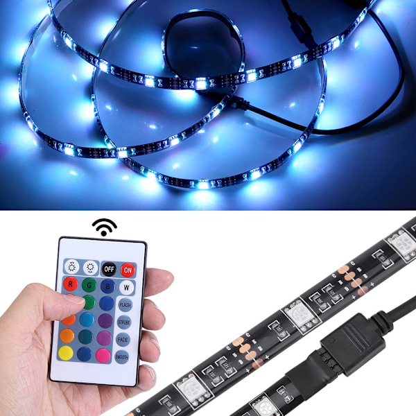 USB-driven RGB-LED-remsa med flera färger, 5050 SMD, för dator, TV, PC-bakgrundsbelysning