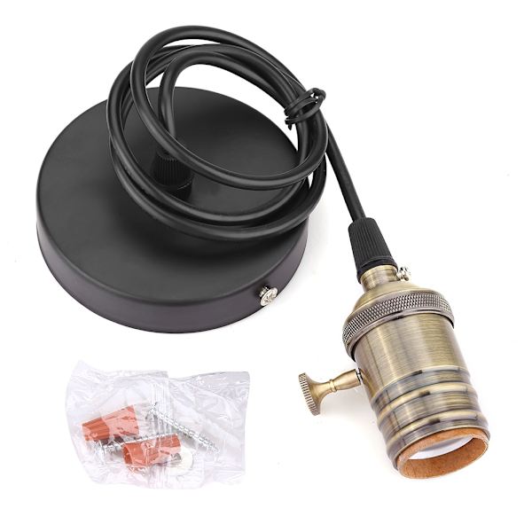 Retro E27 Universal Lamphållare Väggmonterad Hängande Ljusuttag Basadapter (Brons)