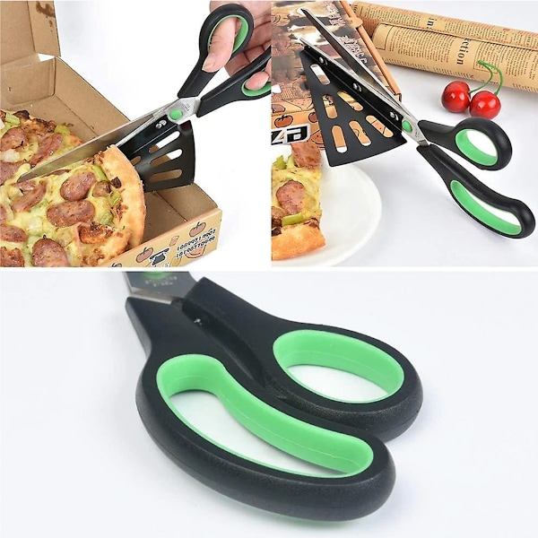 Professionell Pizzasax, Non-Stick Inbyggd Serveringsspatel Multifunktionell Avtagbara Vassa Rostfria Blad, Pizzaskärare Enkel Skärning