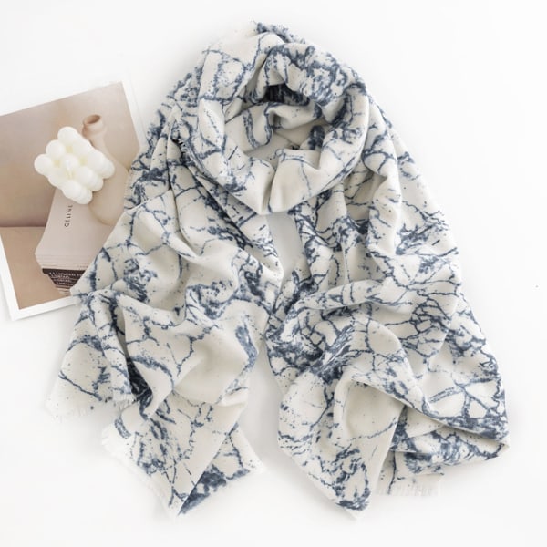 1 ränder varm halsduk faux cashmere scarf kvinnlig höst och vinter