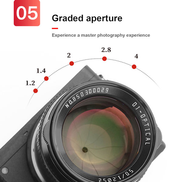 TTArtisan 50MM F1.2 Objektiv til EOS M Fatning til Canon M3/M5/M6/M6 II/M10/M100/M50 Kamera