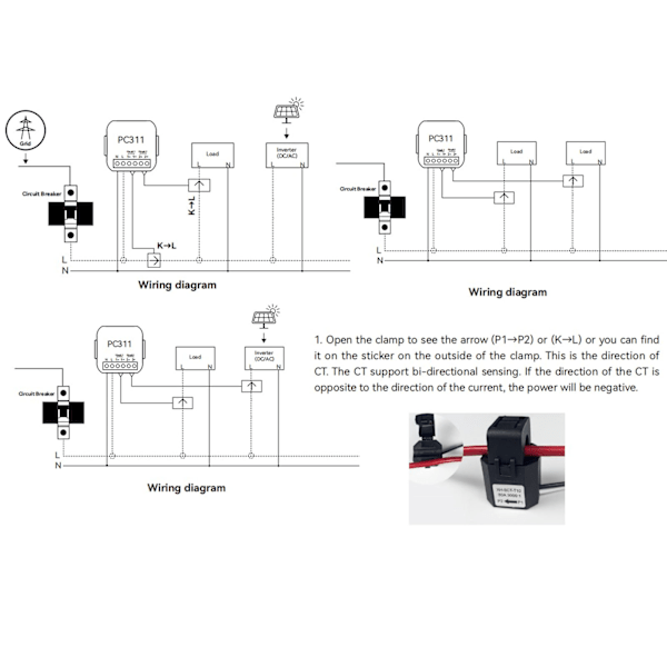 Smart Energimätare för ZigBee KWh Strömförbrukning Mätare med 80A Clamp Strömtransformator 90‑250VAC