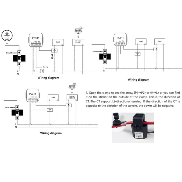 Smart Energiovervåker for ZigBee KWh Strømforbruksmåler med 80A Klemme Strømtransformator 90‑250VAC