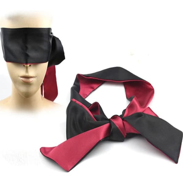 2-pack sovmask satin ögonmask ögonbindel, 150 cm (svart ros