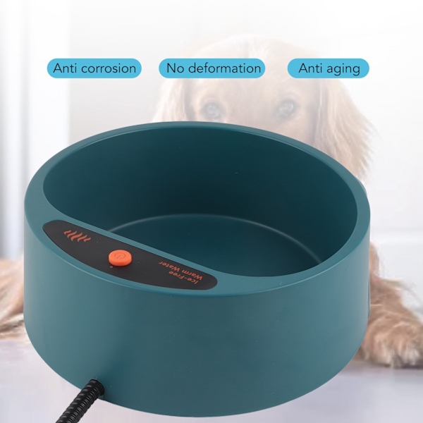 Hund Opvarmet Skål Automatisk Konstant Temperatur Varmebevarelse Kæledyr Termisk Vandskål med Vandafvisende Afbryder PSE Stik 110‑130V