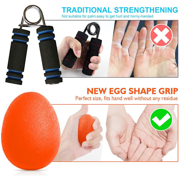 Äggformade Gripbollar Runda Handklämbollar Lindrar Stress Silikon Tränings Gripbollar
