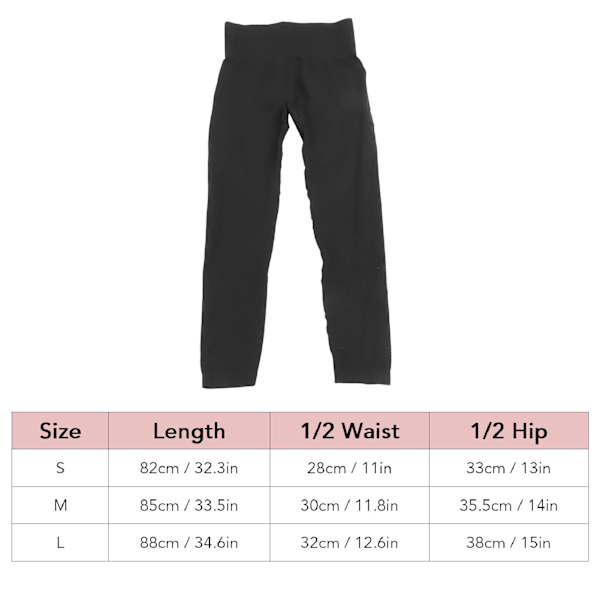 Yoga Byxor Dam Hög Elasticitet Slim Fit Casual Sport Leggings för Träning Kläder Svart M