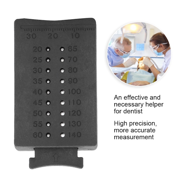 Gutta Percha-klippare med måttlinjal Endodontisk spännviddsmätningsskala Tandläkarverktyg Svart