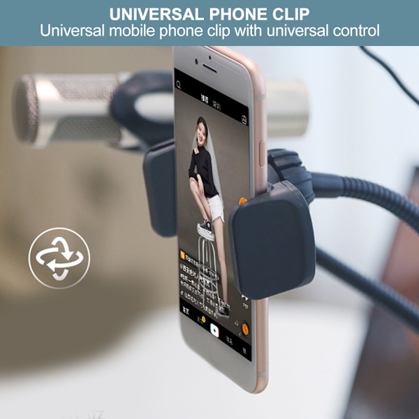 5 tommers sammenleggbar LED-lampe for live-streaming, tatovering, sminke og negledesign - Justerbar