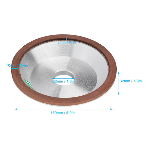 150*32mm Sintraamatto Timantti Hiomakiekko Hiomakupu Hiomakoneelle