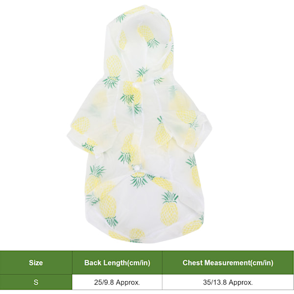 Solbeskyttende Tøj til Kæledyr i Polyester med Frugtprint til Kæledyr (Gul Ananas S)