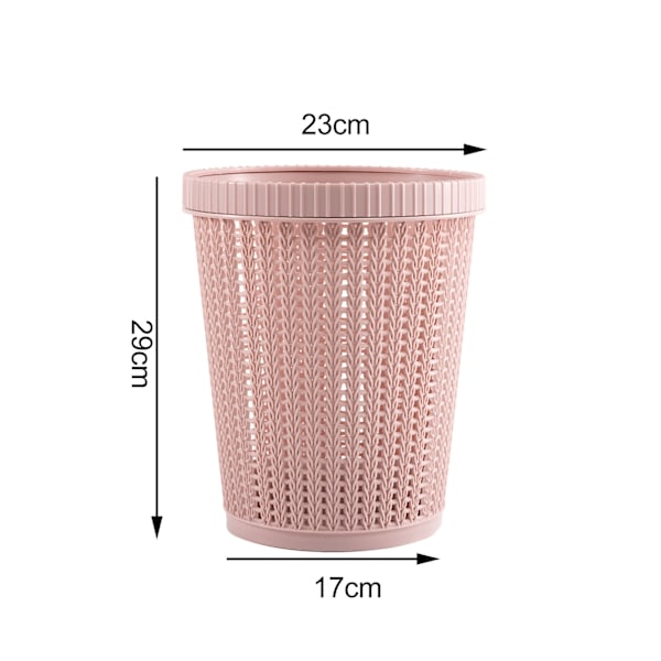 Rund Rosa Papperskorg, Ventilerad Mesh Stilren Design för Enkel Avfallshantering i Olika Utrymmen (Stor)