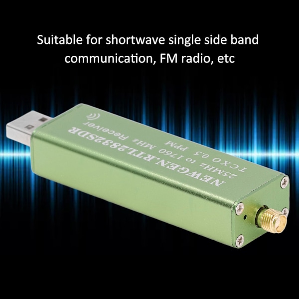 RTL SDR-mottaker 25‑1760MHz Full Band RTL2832U R820T2 Programdefinert radioskanner