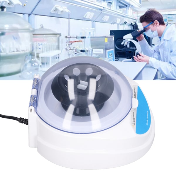 Mini Centrifuge Maskine 7000RPM Bærbar Bordplade Centrifuge med 2 Rotorer til Laboratorier 100‑240V EU Stik