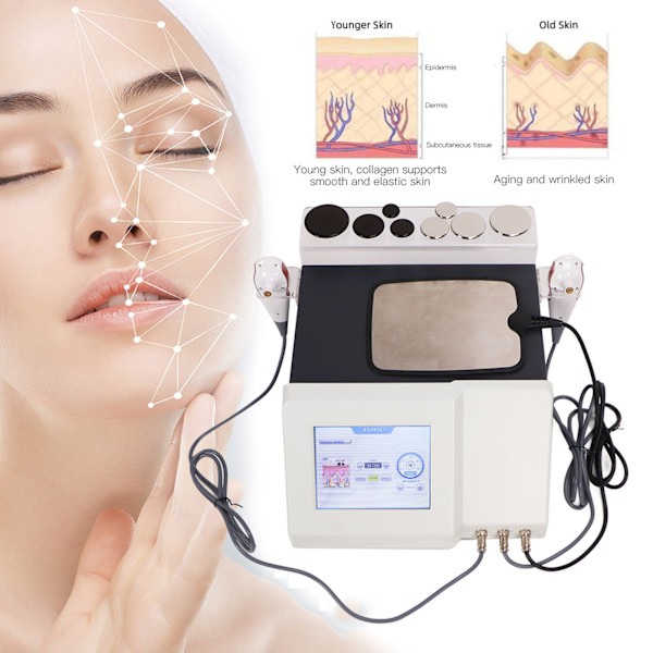 Hudplejemaskine Rynkefjernelse Ansigtsstramning Hudløftning Aktiverer Collagen RF Skønhedsmaskine 110V‑140V EU Stik