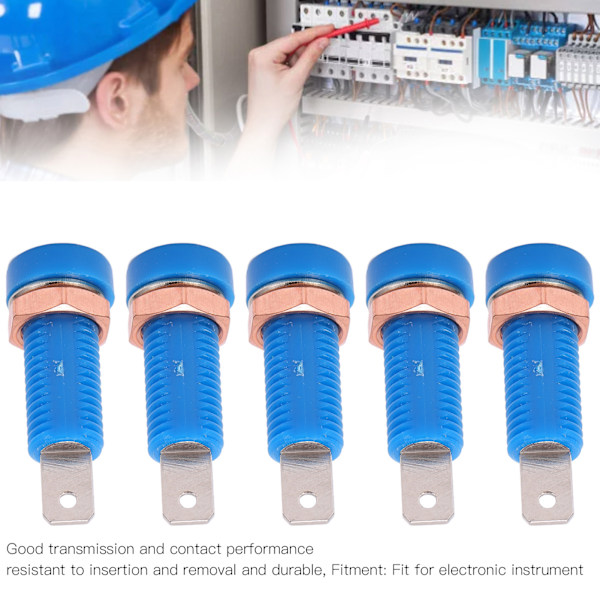 10 stk. 4mm Bananstikkontakt Montering Binding Post Connector Adapter Panel til Elektronisk Instrument Blå