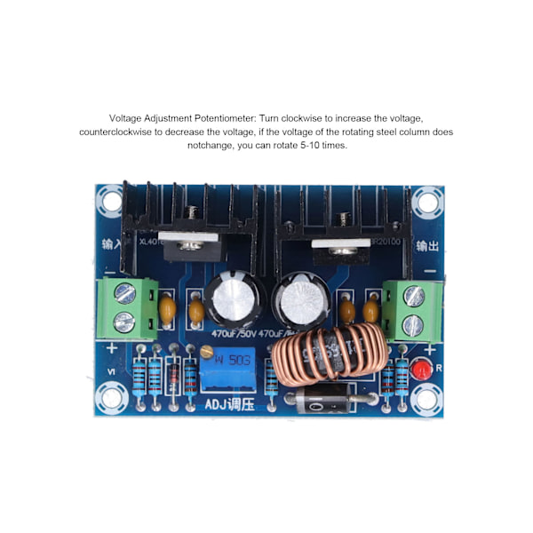 DC Buck-modul Justerbar Strömförsörjningsomvandlare Hög Effekt Spänningsstabilisator 8A 200W XHM400