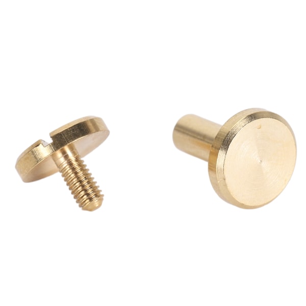 50 Set Bindande Nitar Runda Platt Huvud Mässing Spårskruv Nitar för Bälten Väskor Plånböcker Skor Jackor Läder Tyg 10x10mm / 0.39x0.39in