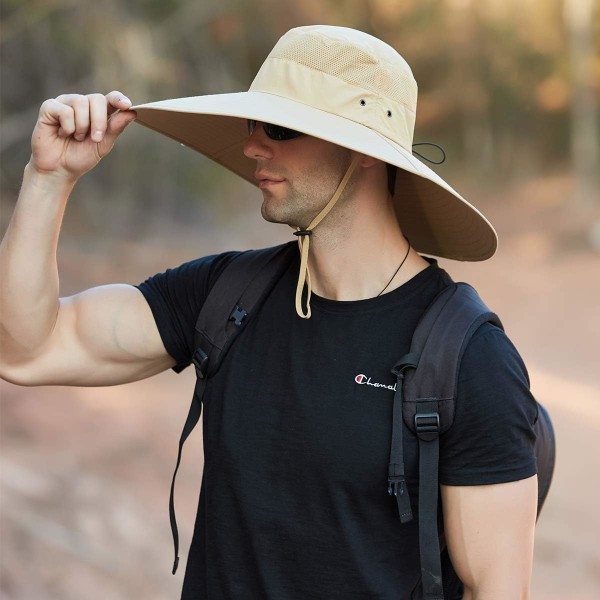 Super Wide Rim Bucket Hat UPF50+ vandtæt solhat til fiskeri