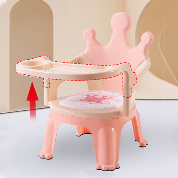 Baby Booster Seat Tegneserie Avtakbar Spisestol for Småbarn med Lyd for Hjemme Barnehage Rosa