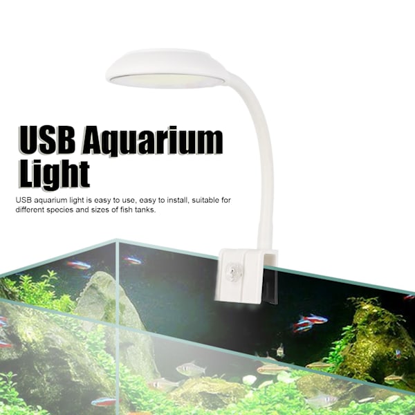 USB Akvarielampe COB Chip Høj Lysstyrke 360 Graders Rotation Klips På Mini LED Akvarielys med Knapswitch SZD-Y400W
