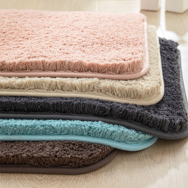 Mjuk Badrumsmatta, Mjuk Luddig Badmatta med Tjock Mikrofiber, Halkfri Baksida, Absorberande Snabbtorkande, Lämplig för Flera Platser Inklusive