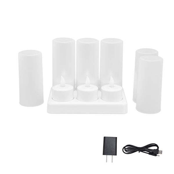 Stearinlys Varmt Hvidt Lys LED Te Lys til Bryllup Fest Bord Spisestue 100‑240VUS Stik