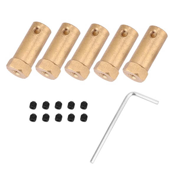 5 kpl 30 mm pidentäviä kytkimiä, korkealaatuiset kuusiokoloiset messinkimoottorin liitäntäosat 6 mm/7 mm/8 mm6mm