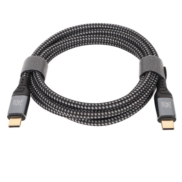 USB C till USB C-kabel, PD3.1 Snabbladdning, 240W USB C till USB C, Stöder 480 Mbps dataöverföring med ESafety-chip, Slitstark nylonflätning och