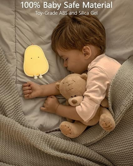 Yali baby nattlys for barn, pæreformet søtt lys, justerbart