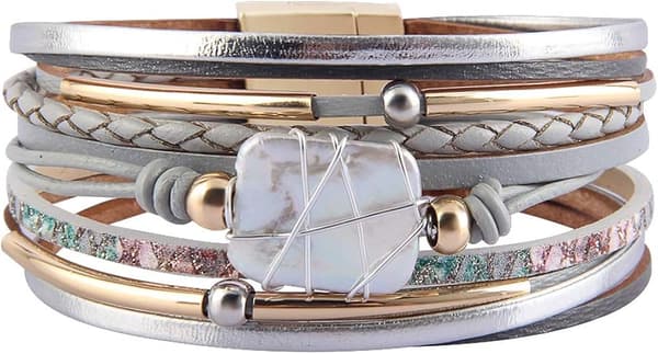 Läderarmband Barock Pärlarmband Underbart Guld