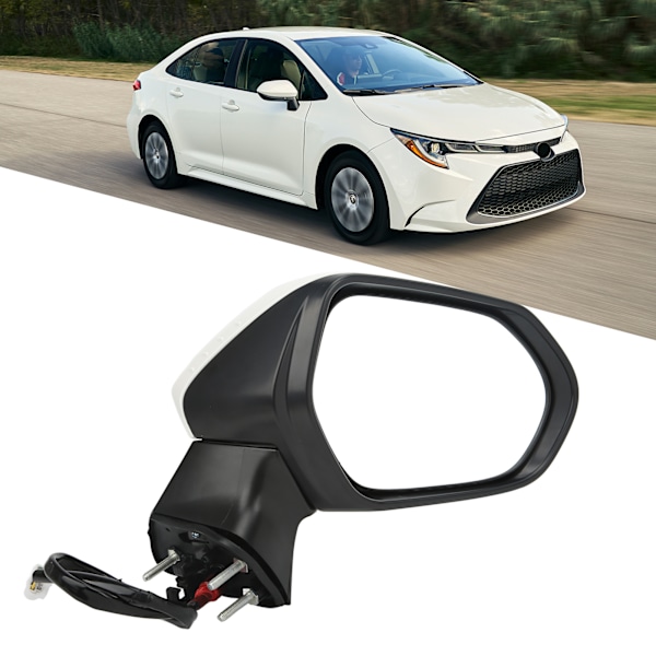 Super White Power Oppvarmet Sidespeil med Blinklys for Corolla E210 2020‑2022 Høyre