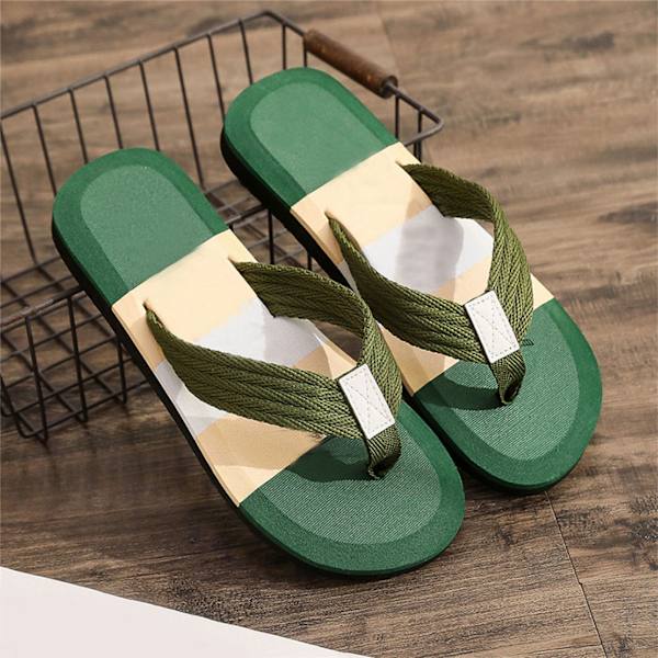Mænds Flip Flops Hurtigtørrende Åndbar Skridsikker Blød EVA Ergonomisk Strand Thong Sandaler Grøn 42