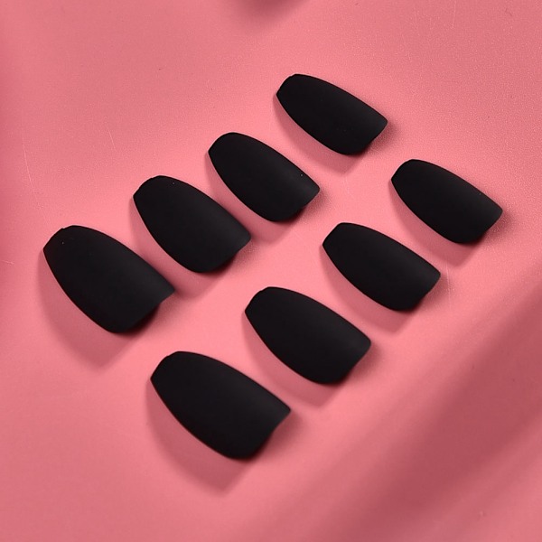 Manikyr Färdig Mode Polish Matt Manikyr Patch Falsk Dekal Nagelkonst (Svart)