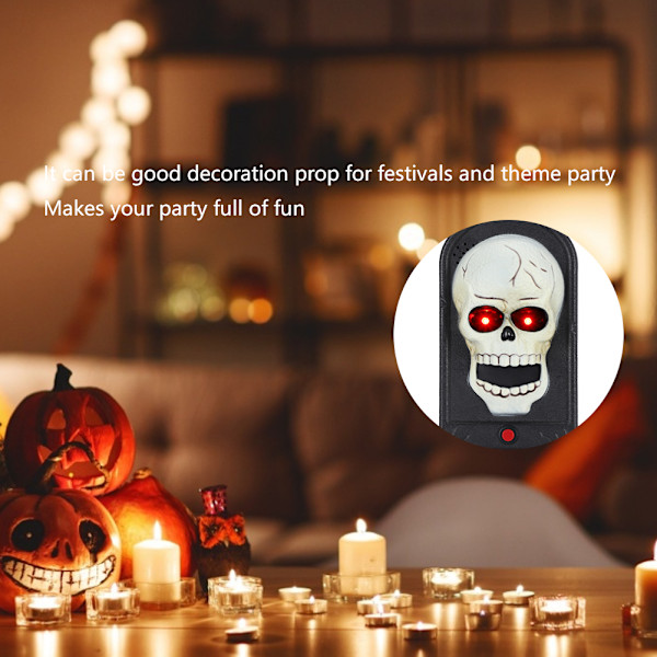 Halloween Krybende Kranie Dørklokke Spøgelseshus Temafest Dørklokke Rekvisitter med Lys