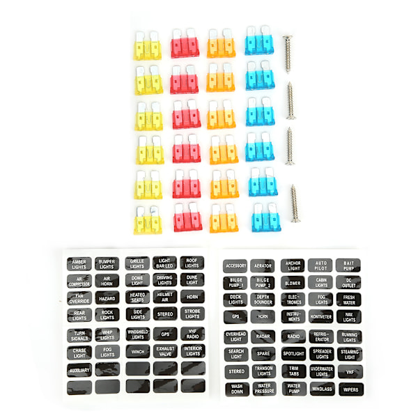 12-vejs Sikringsboks Bil Båd Vandtæt Sikringsholder Blok M5 Stud med LED-indikator 12V‑32V