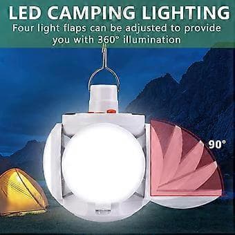 Campinglys, bærbar LED campinglys, 5 moduser 360 belysning, IPX6 vanntett, oppladbart campinglys, solcelle campinglys for camping, fiske