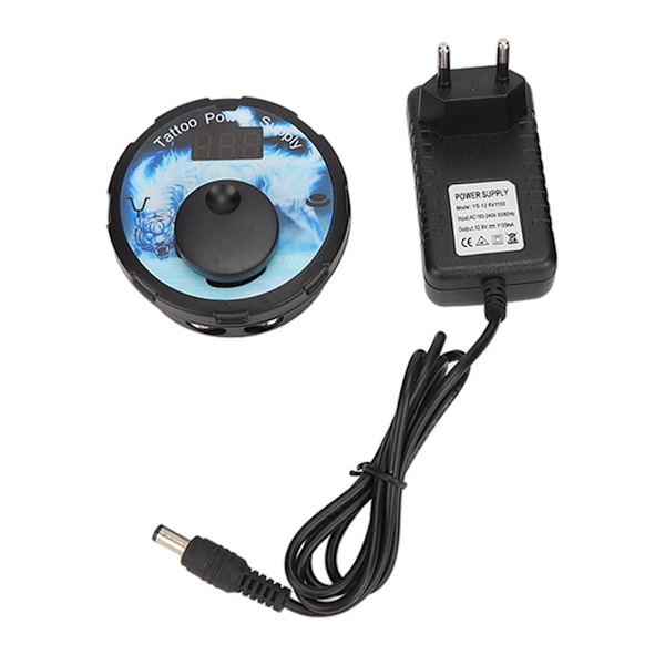 Tatuageffekt 3‑12V Justerbar LED-display Blå Digital Tatuageffekt 100‑240V EU-kontakt