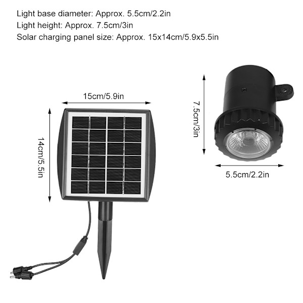 Solcelled Opladning Akvarium Fiskedam Swimmingpool Under Vand Lampe Lys Vandafvisende
